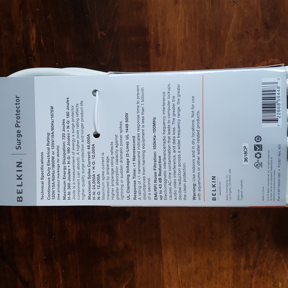 4X HOST PICK. NIP Belkin 10Ft Surge Protector - Picture 2 of 2